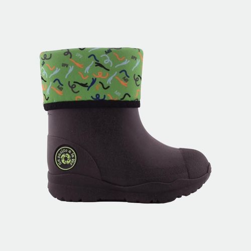 Bota Veronica - NEGRO SLIDE NEON VERDE