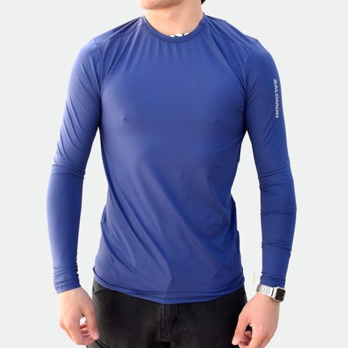 Remera Salomon Termica Hybrid Ls M - NAVY PEONY