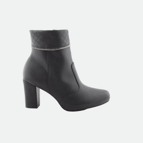 Botineta Lisa Con Tacon Piccadilly - NEGRO