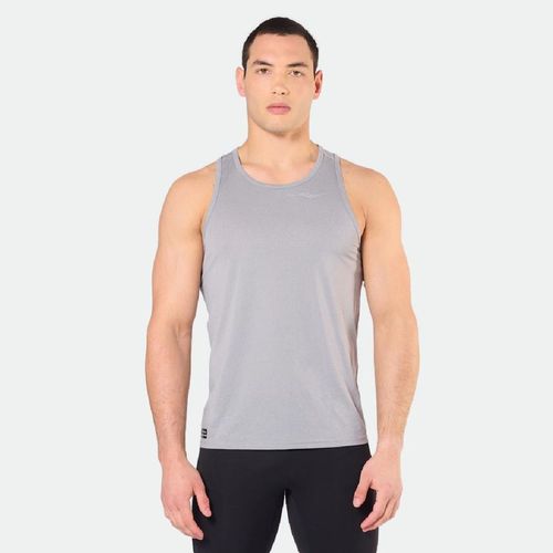 Musculosa Running Saucony Stopwatch Single Hombre - LIGHT GREY MELANGE