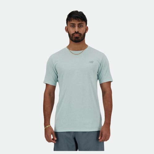 Remera New Balance Essentials Heathertech Hombre - LIGHT GREEN