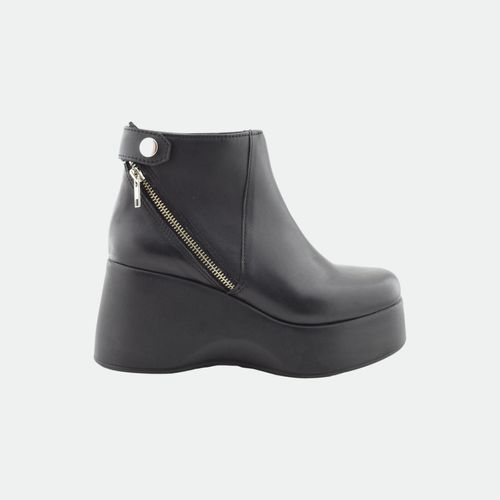 Botineta Con Plataforma Green And Black. Ref Al3 - NEGRO