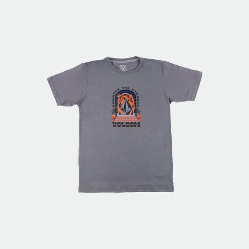 Remera Volcom Heather Stealth Niños - GRIS