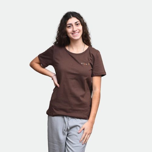 Remera Colors Elepants Mujer - CHOCOLATE