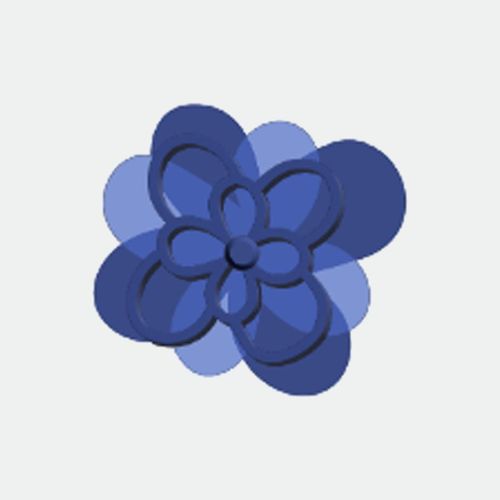 Jibbitz (Varios Modelos) - BLOOMING DARK BLUE FLOWER