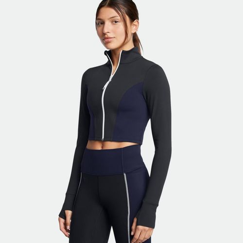 Campera Crop Deportiva Under Armour Rck Lest Go - BLACK GREY WHITE