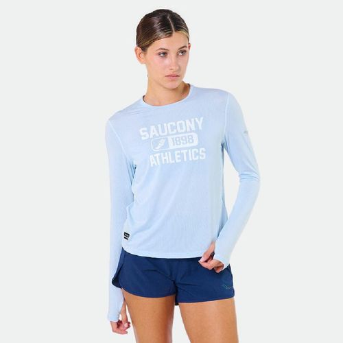 Remera Saucony Termica Deportiva Stopwatch Graphic Long W - ICE LIGHT BLUE