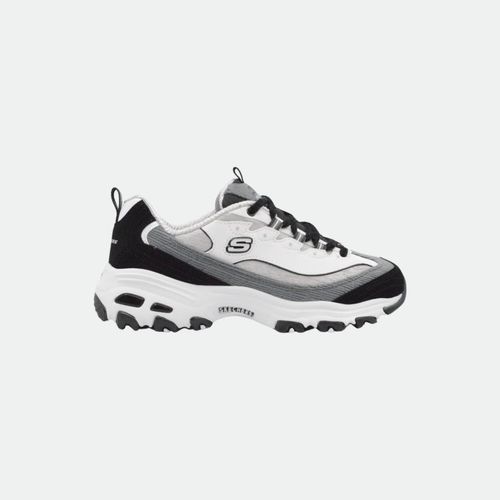 Zapatilla Outdoor Skechers Dlites Corduroy Chic - WHITE BLACK GRAY