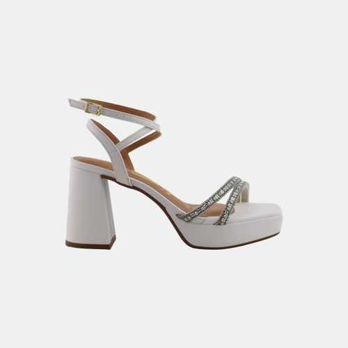 Sandalia Faja Con Strass - BLANCO OFF