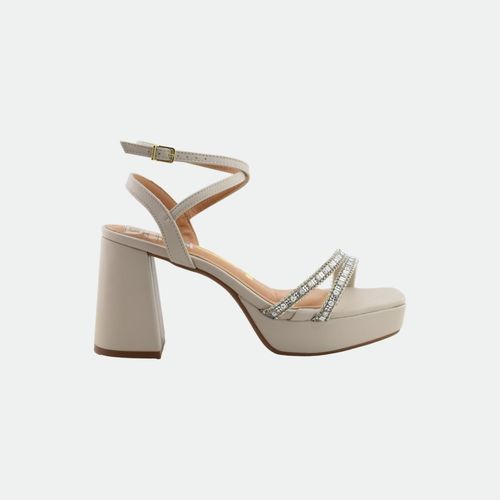 Sandalia Faja Con Strass - GRIS BLANCO