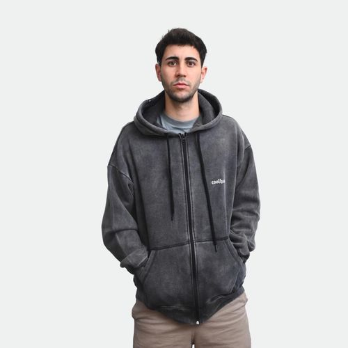 Campera Coolhaas Marble Hoodie Zip - NEGRO MELANGE