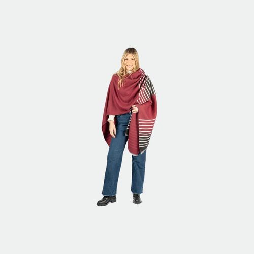 Poncho Minna XL Extra Large - BORDO NEGRO
