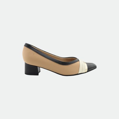 Zapato Con Escote Piccadilly - NUDE NEGRO OFF WHITE