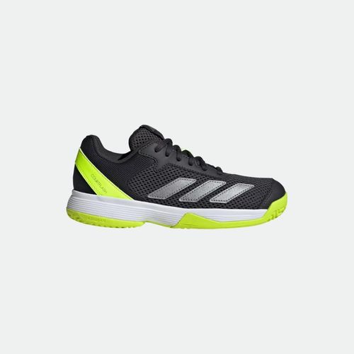 Zapatilla Adidas Niños Courtflash K Tenis - CARBON IRON METALLIC LUCID LEMON