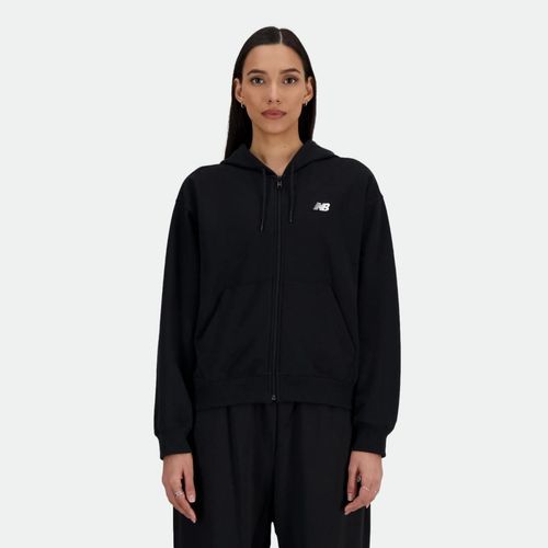 Campera New Balance French Terry Full Zip Hoodie - BLACK