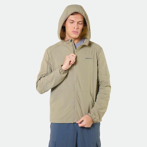 Campera Rompeviento Saucony Metro Hombre - DARK BEIGE
