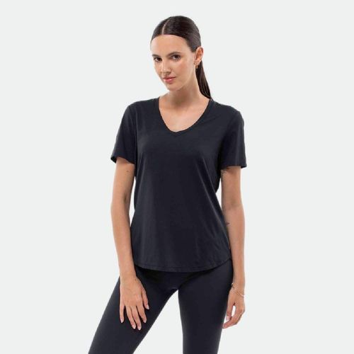 Remera Fiila Training Flow Mujer - BLACK WHITE
