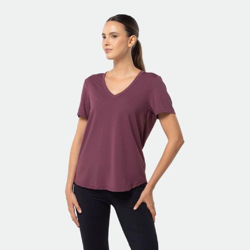 Remera Fiila Training Flow Mujer - VINO