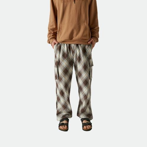 Pantalón Cargo Cuadros - CHOCOLATE BLANCO CELESTE