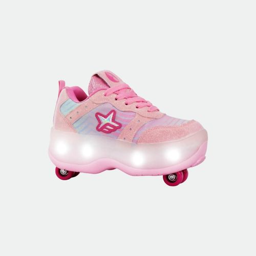 Zapatilla Footy Roll Love Con Rueda y Luz - FUCSIA PLATA