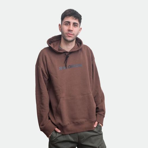 Buzo Salomon Over Slm Hoodie Hombre - RUM RAISIN