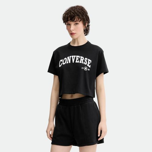 Remera Converse Cropped Collegiate - BLACK