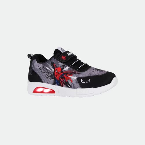 Zapatilla Footy Spiderman Con Luz - NEGRO GRIS