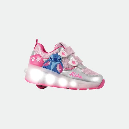 Zapatilla Footy Stitch con Luz y Rueda - LILA PLATA ROSA