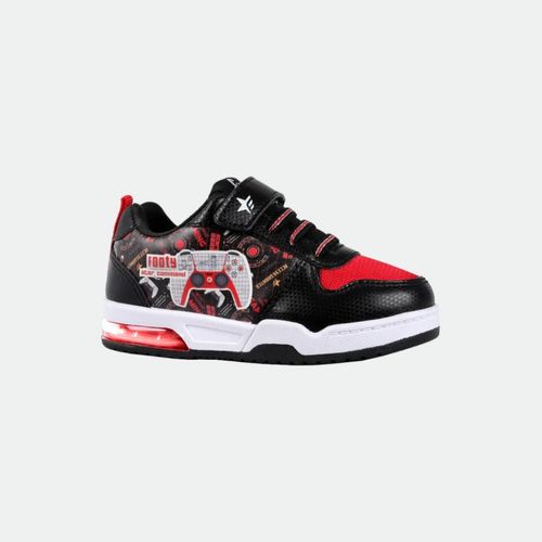 Zapatilla Footy Gamer con Luz - NEGRO ROJO