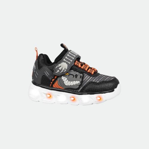 Zapatilla Footy Jurassic con Luz - NEGRO NARANJA