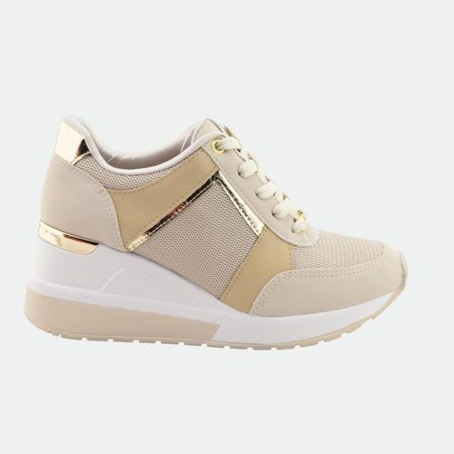 Zapatilla Con Taco Via Marte - BEIGE PORCELANA DORADO