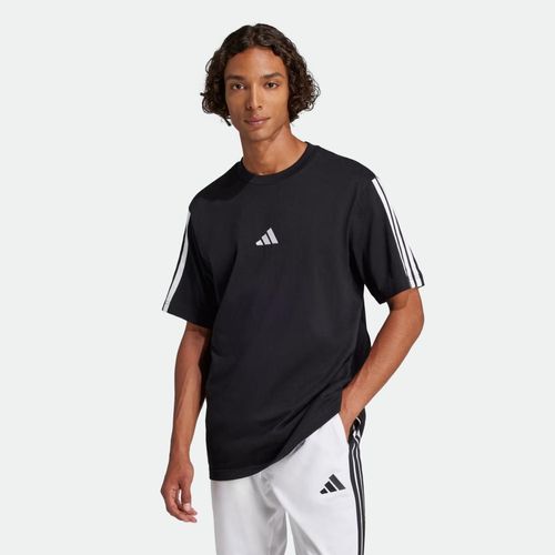 Remera Essentials Tres Tiras ADIDAS - BLACK WHITE