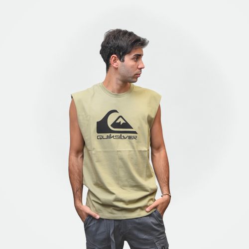 Remera Quiksilver Sin Manga Big Logo - VERDE SECO