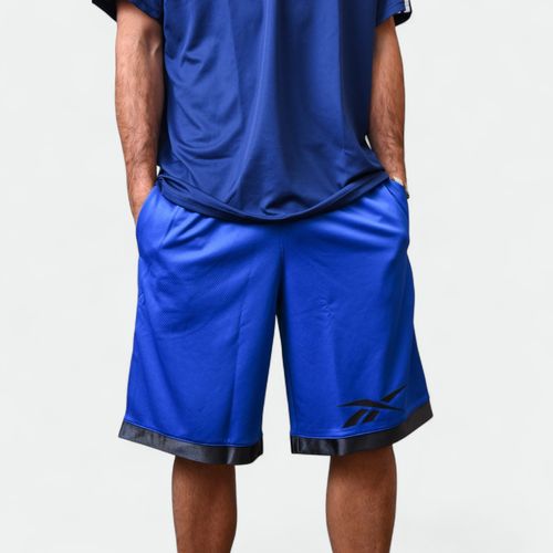 Pantalon Reebok Basketball Corto - AZUL NEGRO