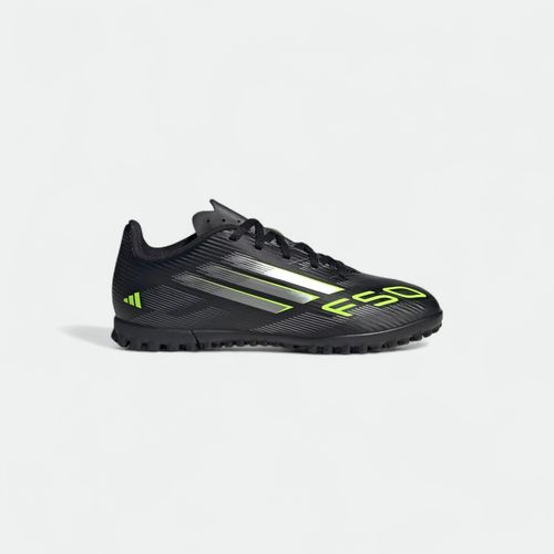 Botín Campo Adidas F50 Club Tf Jr - CORE BLACK IRON METALLIC LUCID LEMON