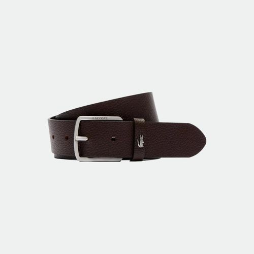 Cinturón Lacoste 35 Grained Leather Belt - MARRON