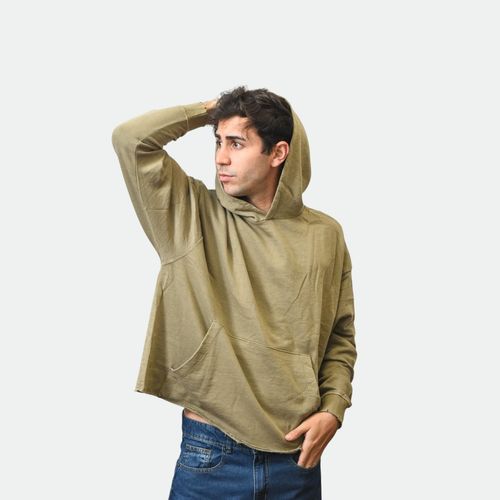 Buzo rústico boxy hombre NOBRAND - VERDE OLIVA