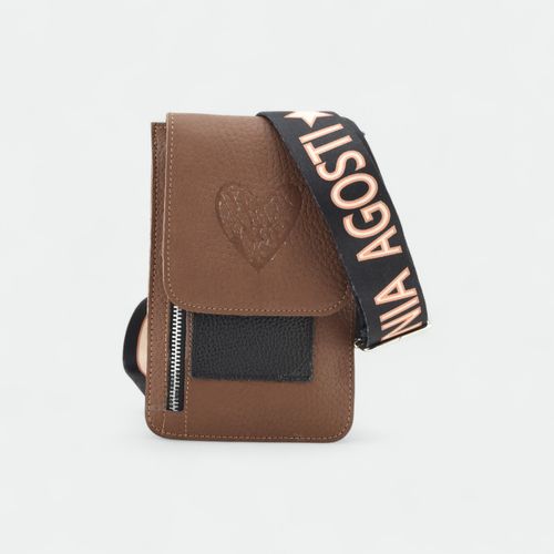 Bandolera portacelular mini bag ANTONIA AGOSTI - CHOCO