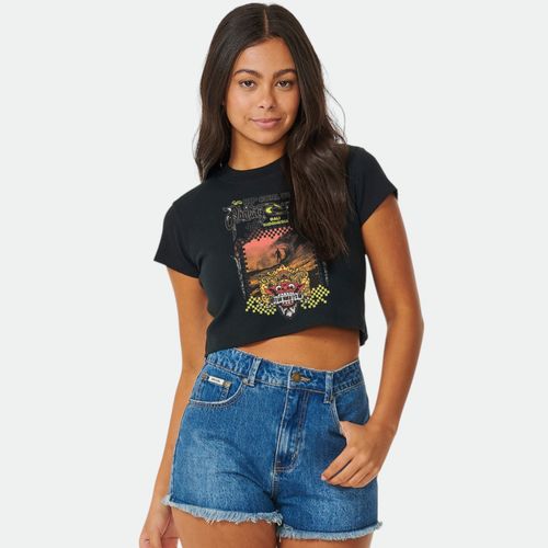 Remera mujer baby padang RIP CURL - WASHED BLACK