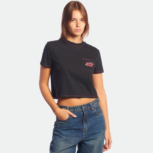 Remera Volcom Crop Pocket Dial - NEGRO