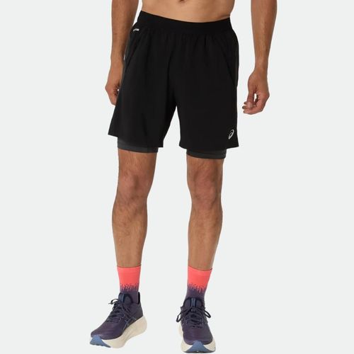 Short Deportivo Asics Road 2 in 1 Hombre - NEGRO GRAFITO GRIS