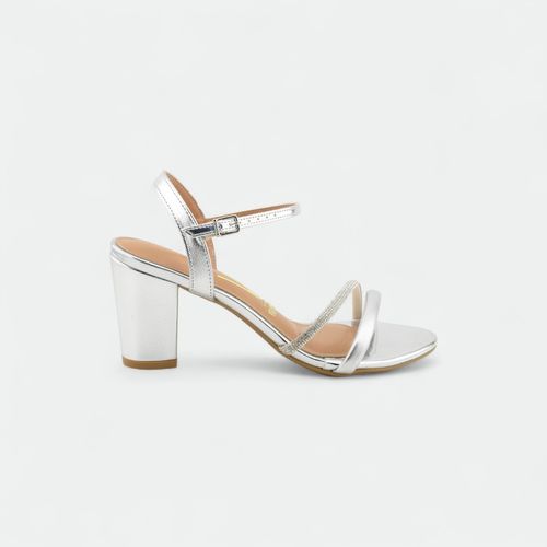 Sandalia de fiesta con strass mujer VIZZANO - PLATA MET