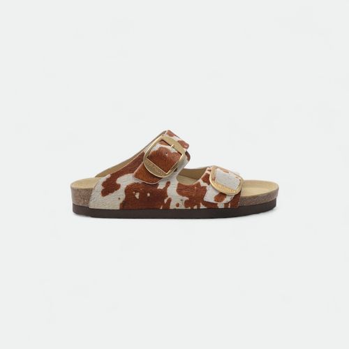 Zueco birk class II HUSH PUPPIES - VACA BLANCO MARRON