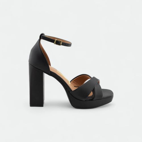 Sandalia de fiesta con taco ancho y plataforma mujer VIZZANO - NEGRO