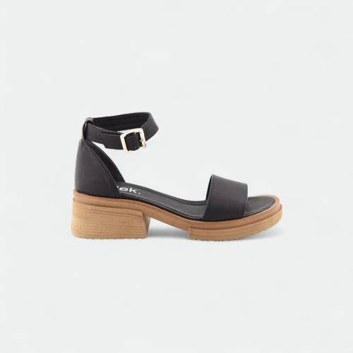 Sandalia casual con taco cuadrado Pippa LELEK - NEGRO