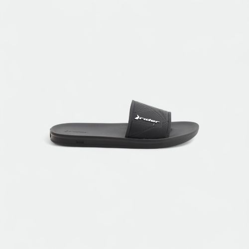 Ojota con faja ancha Street Slide RIDER - NEGRO NEGRO BLANCO