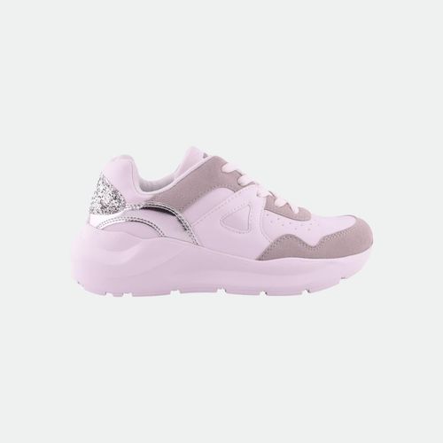 Zapatilla chunky con base alta y glitter GUMMI - BLANCO