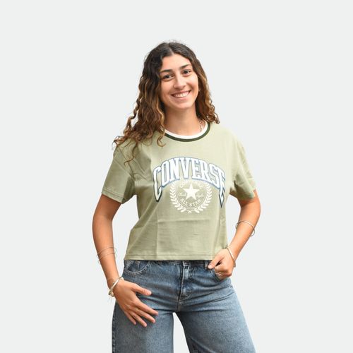 Remera con logo estampado grande mujer Uni Logo CONVERSE - GREEN