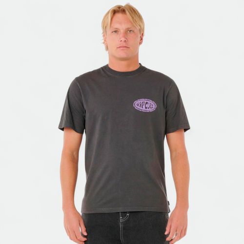 Remera hombre relax Oval RIP CURL - WASHED BLACK