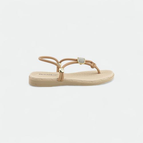 Sandalia mujer con tiras finas y detalle brillante PICCADILLY - NUDE CLARO